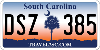 SC license plate DSZ385