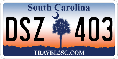 SC license plate DSZ403
