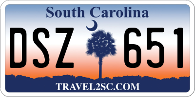 SC license plate DSZ651