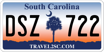 SC license plate DSZ722