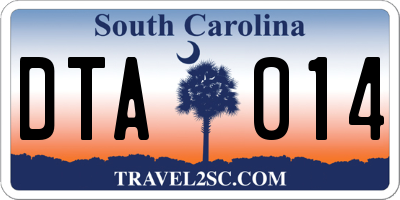 SC license plate DTA014