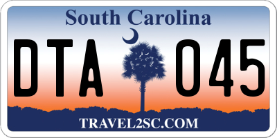 SC license plate DTA045