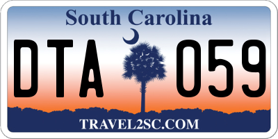 SC license plate DTA059