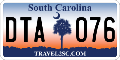 SC license plate DTA076