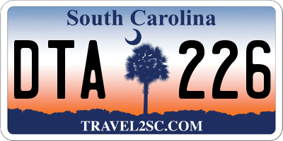 SC license plate DTA226