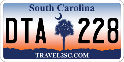 SC license plate DTA228