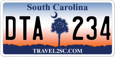SC license plate DTA234