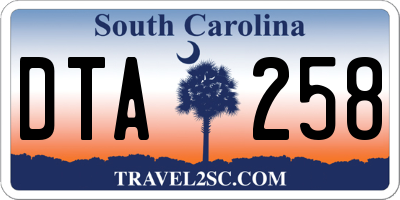 SC license plate DTA258