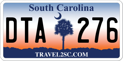 SC license plate DTA276