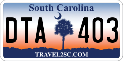 SC license plate DTA403