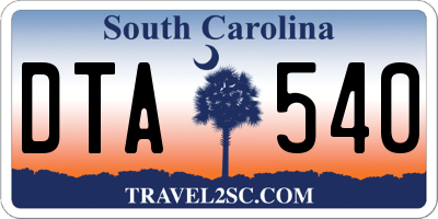 SC license plate DTA540