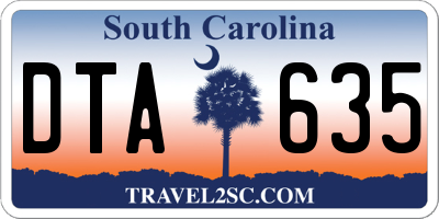 SC license plate DTA635