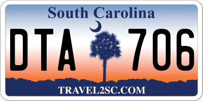 SC license plate DTA706