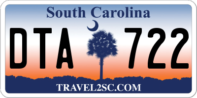 SC license plate DTA722