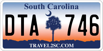 SC license plate DTA746