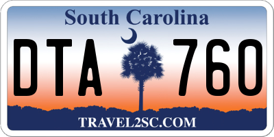 SC license plate DTA760