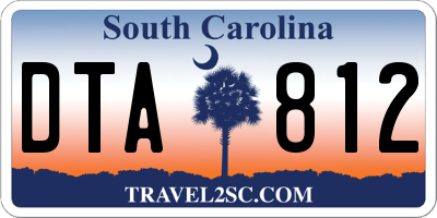 SC license plate DTA812