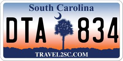 SC license plate DTA834