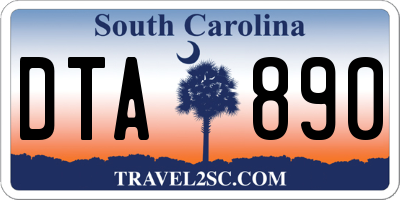 SC license plate DTA890