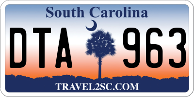 SC license plate DTA963