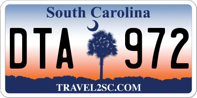 SC license plate DTA972