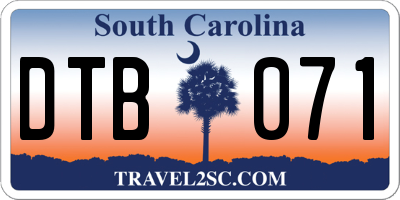 SC license plate DTB071