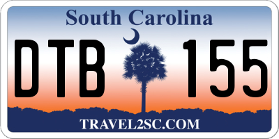 SC license plate DTB155