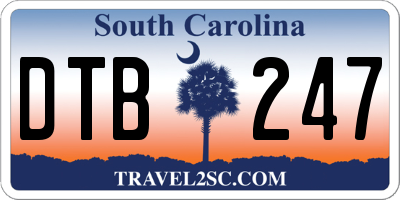 SC license plate DTB247