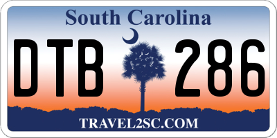 SC license plate DTB286