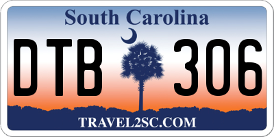 SC license plate DTB306