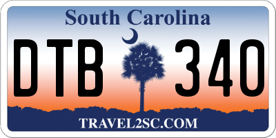SC license plate DTB340