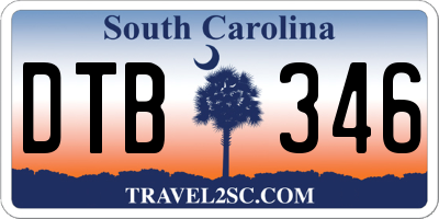 SC license plate DTB346