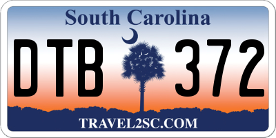 SC license plate DTB372