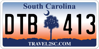 SC license plate DTB413