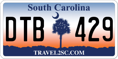 SC license plate DTB429