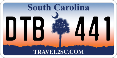 SC license plate DTB441