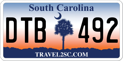 SC license plate DTB492