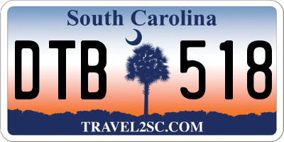 SC license plate DTB518