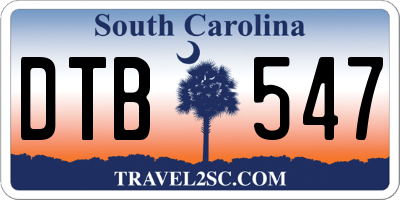 SC license plate DTB547