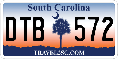 SC license plate DTB572