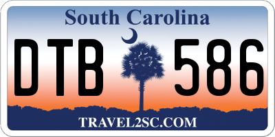 SC license plate DTB586