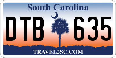 SC license plate DTB635