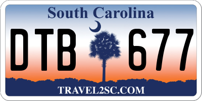SC license plate DTB677