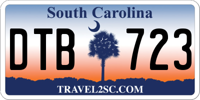 SC license plate DTB723