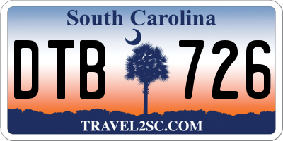 SC license plate DTB726