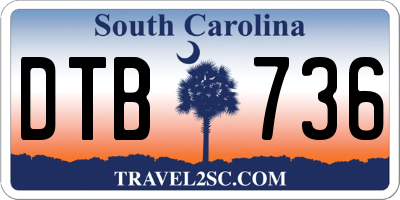 SC license plate DTB736