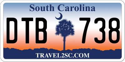 SC license plate DTB738