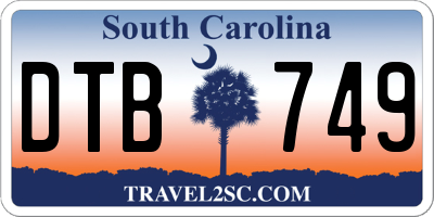 SC license plate DTB749