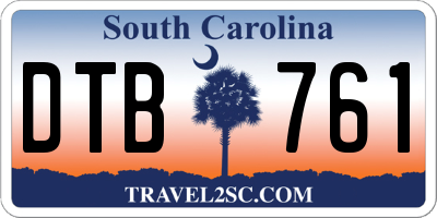 SC license plate DTB761