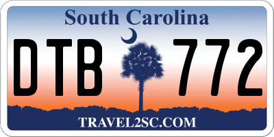 SC license plate DTB772